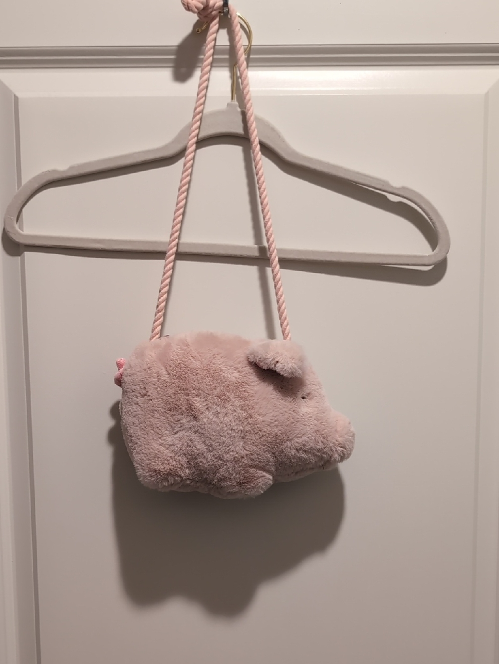 Zara Blush Plush Pig Crossbody Bag